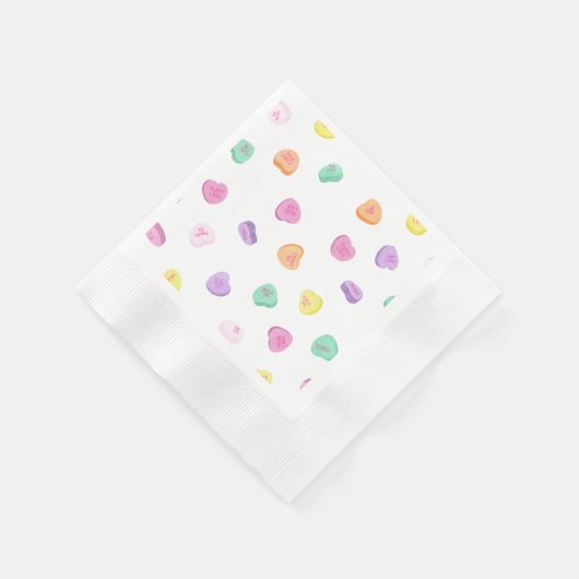 Serviette En Papier Valentines Day Candy Hearts Motif (Coin)