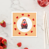 Serviette En Papier Valentine's Day Capybara Papier Napkin (En situation)