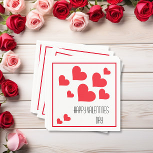 Serviette En Papier Valentines Day, De Mignons Coeurs Rouges Et De L'A