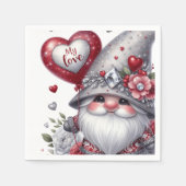 Serviette En Papier Valentine's Day Gnome Papier Napkins (Devant)