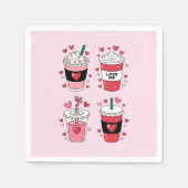 Serviette En Papier Valentines Day Latte Coffee Lover (Devant)