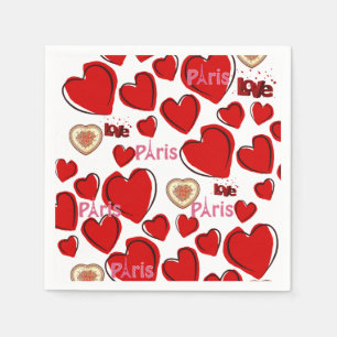 Serviette En Papier Valentine's Day Paper Napkins, Paris France
