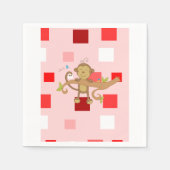 Serviette En Papier Valentine's Day Papier serviettes, singe (Devant)