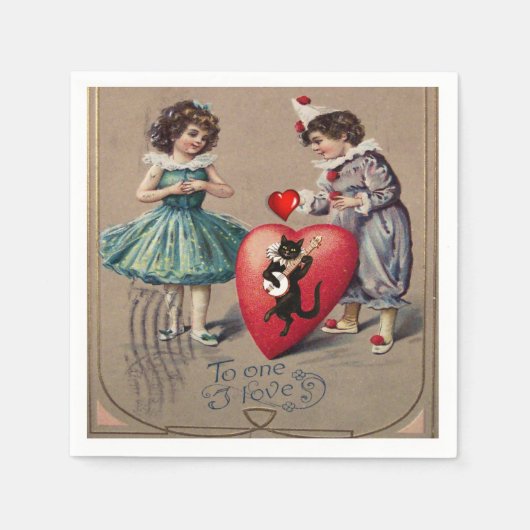 Serviette En Papier Valentine's Day Papier serviettes, Vintage (Devant)