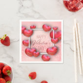 Serviette En Papier Valentine's Day Red Hearts Parties scintillant Pap (En situation)