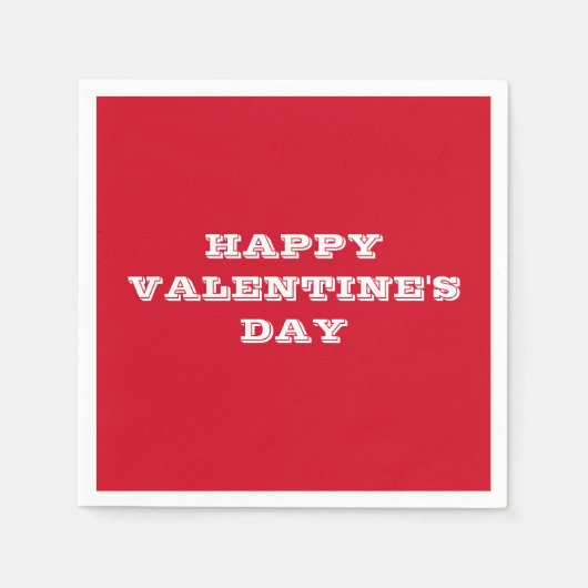 Serviette En Papier Valentine's Day Script Cool moderne papier rouge (Devant)
