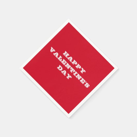 Serviette En Papier Valentine's Day Script Cool moderne papier rouge (Coin)