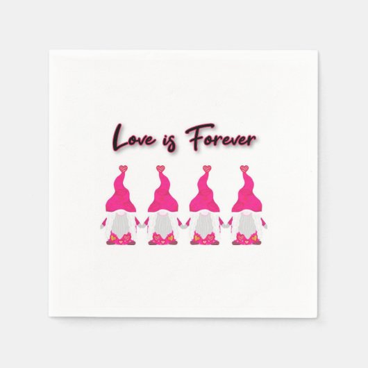 Serviette En Papier valentines gnomes (Devant)