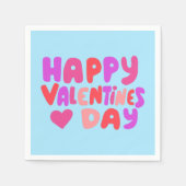 Serviette En Papier Valentines Jour Bulles Lettres Super Curvy Retro (Devant)