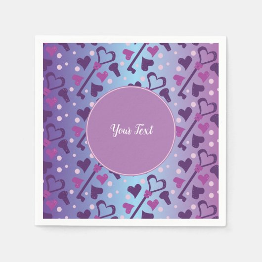 Serviette En Papier Valentines Jour Coeurs Skeleton Keys Lockets (Devant)