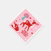 Serviette En Papier Valentines Jour de fête Rose mignon Cerf (Coin)
