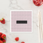 Serviette En Papier Valentines Jour Mini Coeurs Motif Rose Noir (En situation)