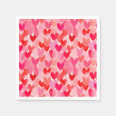Serviette En Papier Valentines Jour Multi Coeurs Amour Motif (Devant)