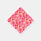 Serviette En Papier Valentines Jour Multi Coeurs Amour Motif (Coin)