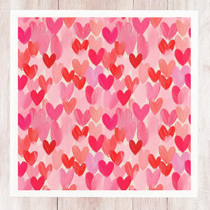 Serviette En Papier Valentines Jour Multi Coeurs Amour Motif