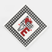 Serviette En Papier Valentines Plaid Buffalo Love (Coin)