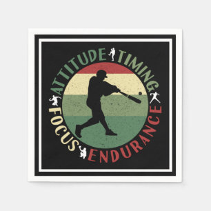 Serviette En Papier Valeurs d'équipe de baseball motivationnelles