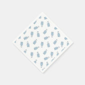 Serviette En Papier Valise de bagage bleu blanc Motif (Coin)