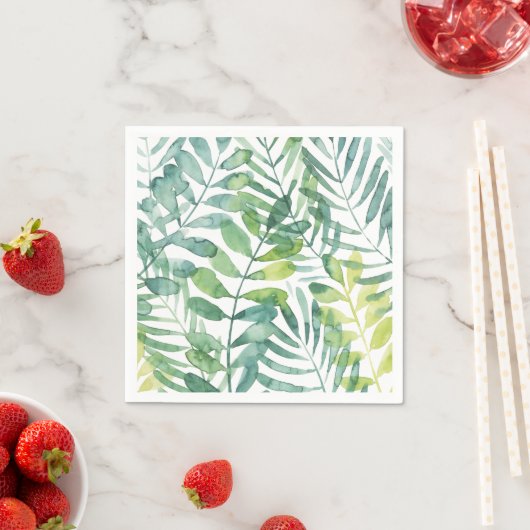 Serviette En Papier Valse Frond - Feuilles Frond Palm (En situation)