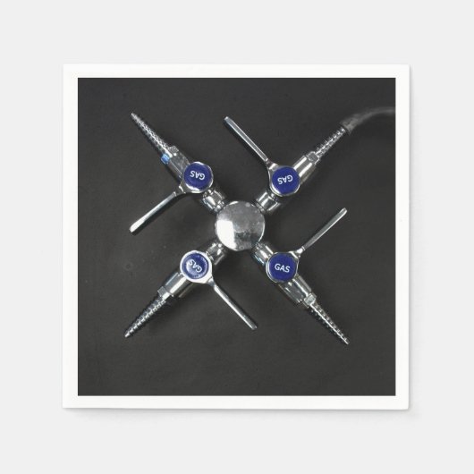 Serviette En Papier Valves à gaz de laboratoire sur banc de laboratoir (Devant)