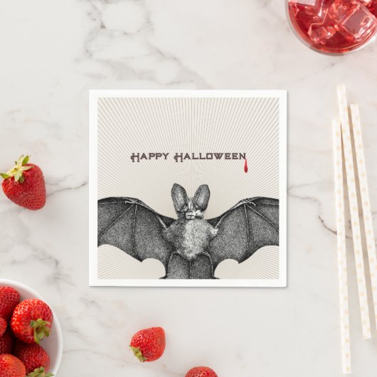 Serviette En Papier Vampire Bat Halloween (En situation)