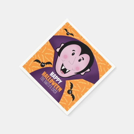Serviette En Papier Vampire Dracula Bats Enfants Joli Halloween (Coin)