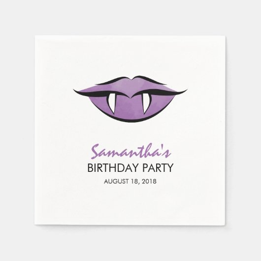 Serviette En Papier Vampire Lèvres Goth Anniversaire Papier (Devant)