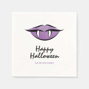 Serviette En Papier Vampire Lèvres Goth Happy Halloween Papier Napkins