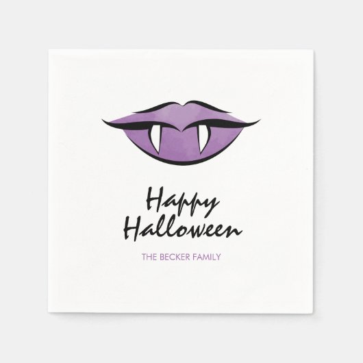 Serviette En Papier Vampire Lèvres Goth Happy Halloween Papier Napkins (Devant)