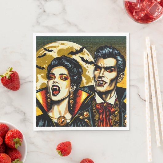 Serviette En Papier Vampires et Bats Halloween Party (En situation)