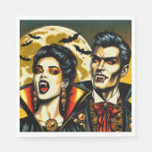 Serviette En Papier Vampires et Bats Halloween Party (Devant)