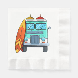 Serviette En Papier Van de surf Planche de surf Palmiers Surf Planchis