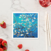 Serviette En Papier Van Gogh Almond Blossoms brillant Turquoise (En situation)
