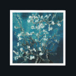 Serviette En Papier Van Gogh Almond Blossoms Dark Turquoise<br><div class="desc">Artiste : Vincent Van Gogh Titre : Les fleurs d'amandes ont modifié la couleur</div>