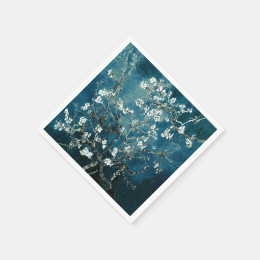 Serviette En Papier Van Gogh Almond Blossoms Dark Turquoise (Coin)