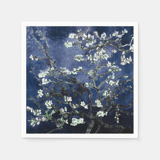 Serviette En Papier Van Gogh Almond Blossoms Midnight Blue (Devant)