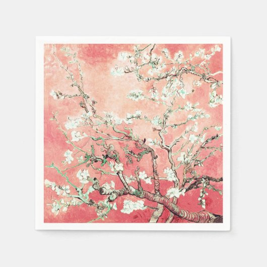 Serviette En Papier Van Gogh Almond Blossoms Peach (Devant)