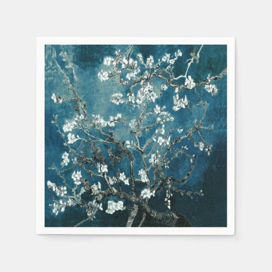 Serviette En Papier Van Gogh Almond Blossoms : Turquoise foncé (Devant)