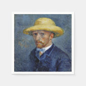 Serviette En Papier Van Gogh - Autoportrait avec Casquette paille (Devant)