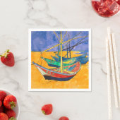 Serviette En Papier Van Gogh Bateaux Plage impressionniste (En situation)
