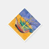 Serviette En Papier Van Gogh Bateaux Plage impressionniste (Coin)