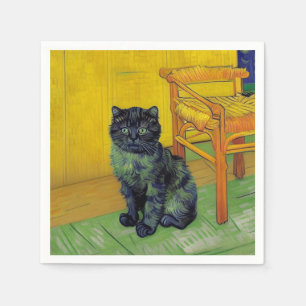 Serviette En Papier Van Gogh Black Cat