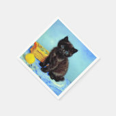 Serviette En Papier Van Gogh Black Kitten avec fils (Coin)