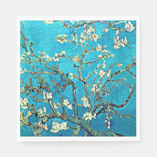 Serviette En Papier Van Gogh - Branches avec fleurs d'amandier (Devant)