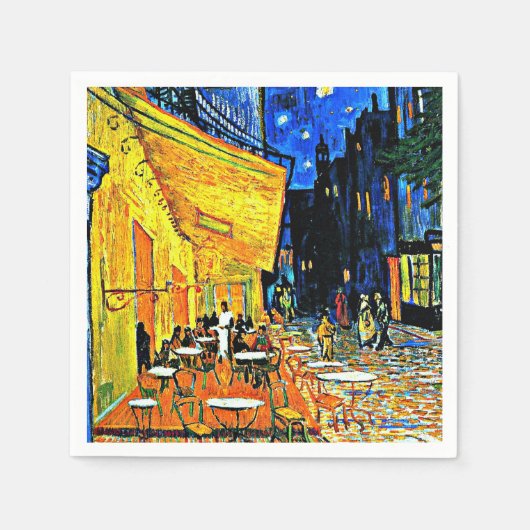 Serviette En Papier Van Gogh - Café Terrasse en soirée (Devant)