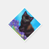 Serviette En Papier Van Gogh Chat et fleurs (Coin)