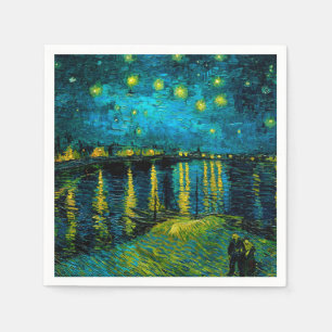 Serviette En Papier Van Gogh Nuit étoilée sur le Rhône