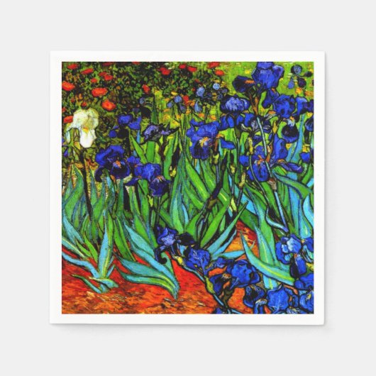 Serviette En Papier Van Gogh peinture, Irises, (Devant)