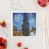 Serviette En Papier Van Gogh Road Avec Cyprès Impressionnisme (En situation)