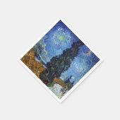 Serviette En Papier Van Gogh Road Avec Cyprès Impressionnisme (Coin)